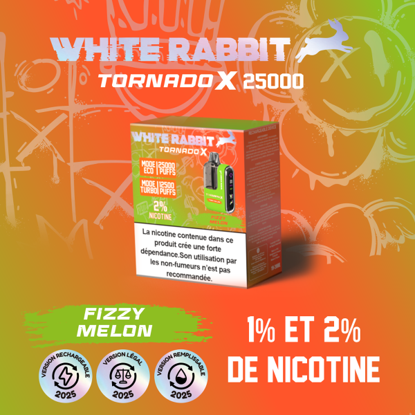 WHITE RABBIT TORNADO X - Puff 25000 Rechargeable - Pineapple Lychee Ice