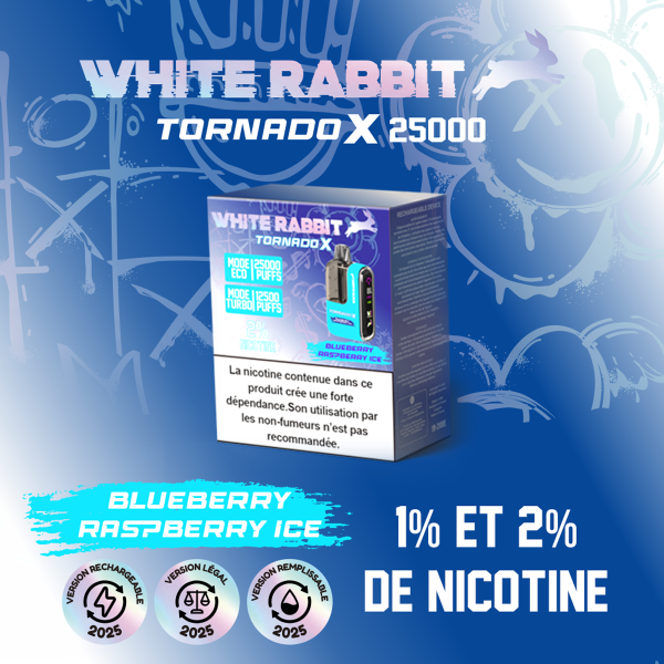 WHITE RABBIT TORNADO X - Puff 25000 Rechargeable - Juicy Peach Ice