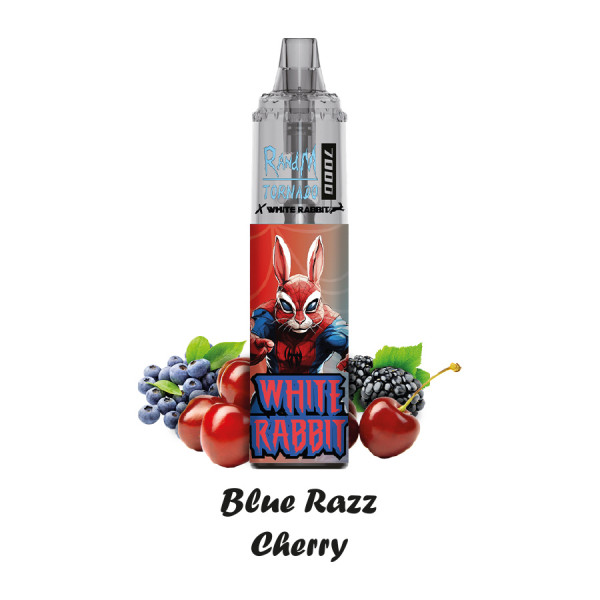 White Rabbit_Puff "RandM Tornado x White Rabbit 7000" - Blue Razz Cherry